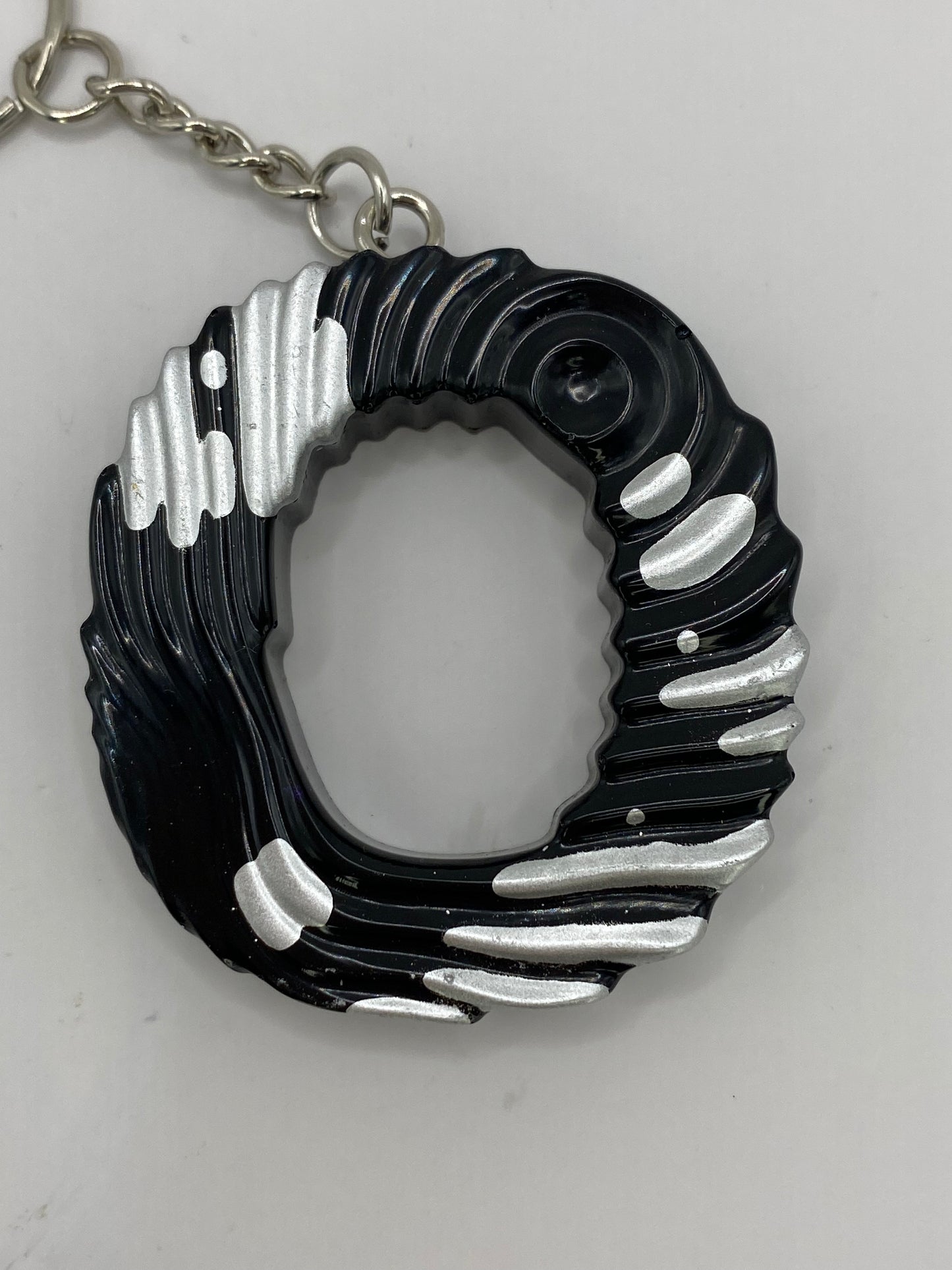 Black & Silver Ripple Letter Keychains