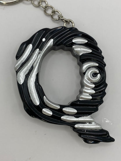 Black & Silver Ripple Letter Keychains