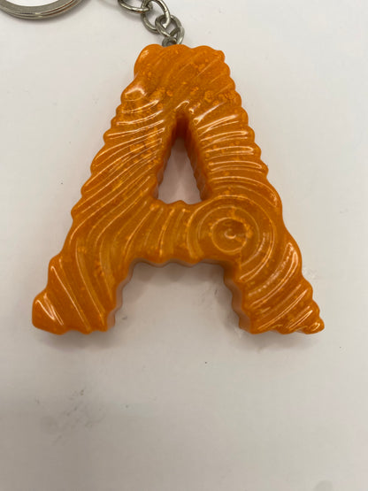 Solid Color Ripple Letter Keychains