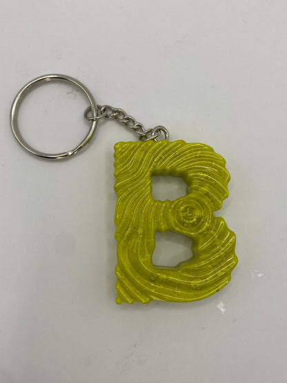 Solid Color Ripple Letter Keychains