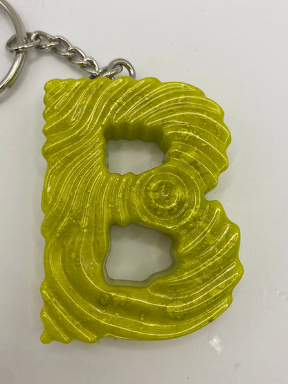 Solid Color Ripple Letter Keychains