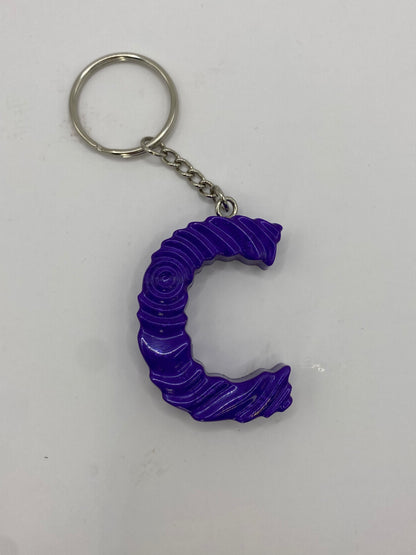 Solid Color Ripple Letter Keychains