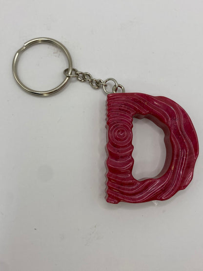 Solid Color Ripple Letter Keychains