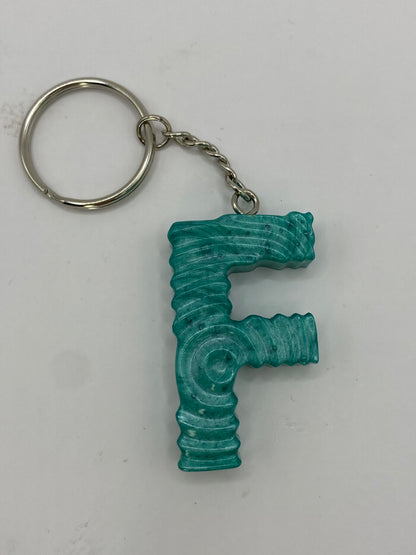 Solid Color Ripple Letter Keychains