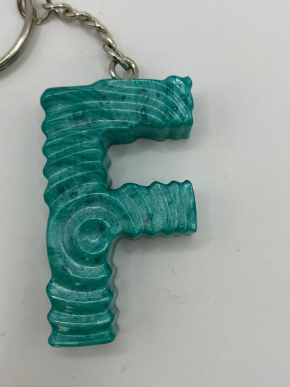 Solid Color Ripple Letter Keychains