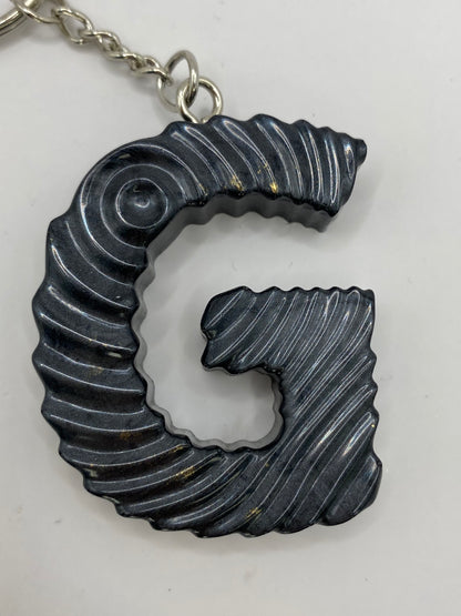 Solid Color Ripple Letter Keychains
