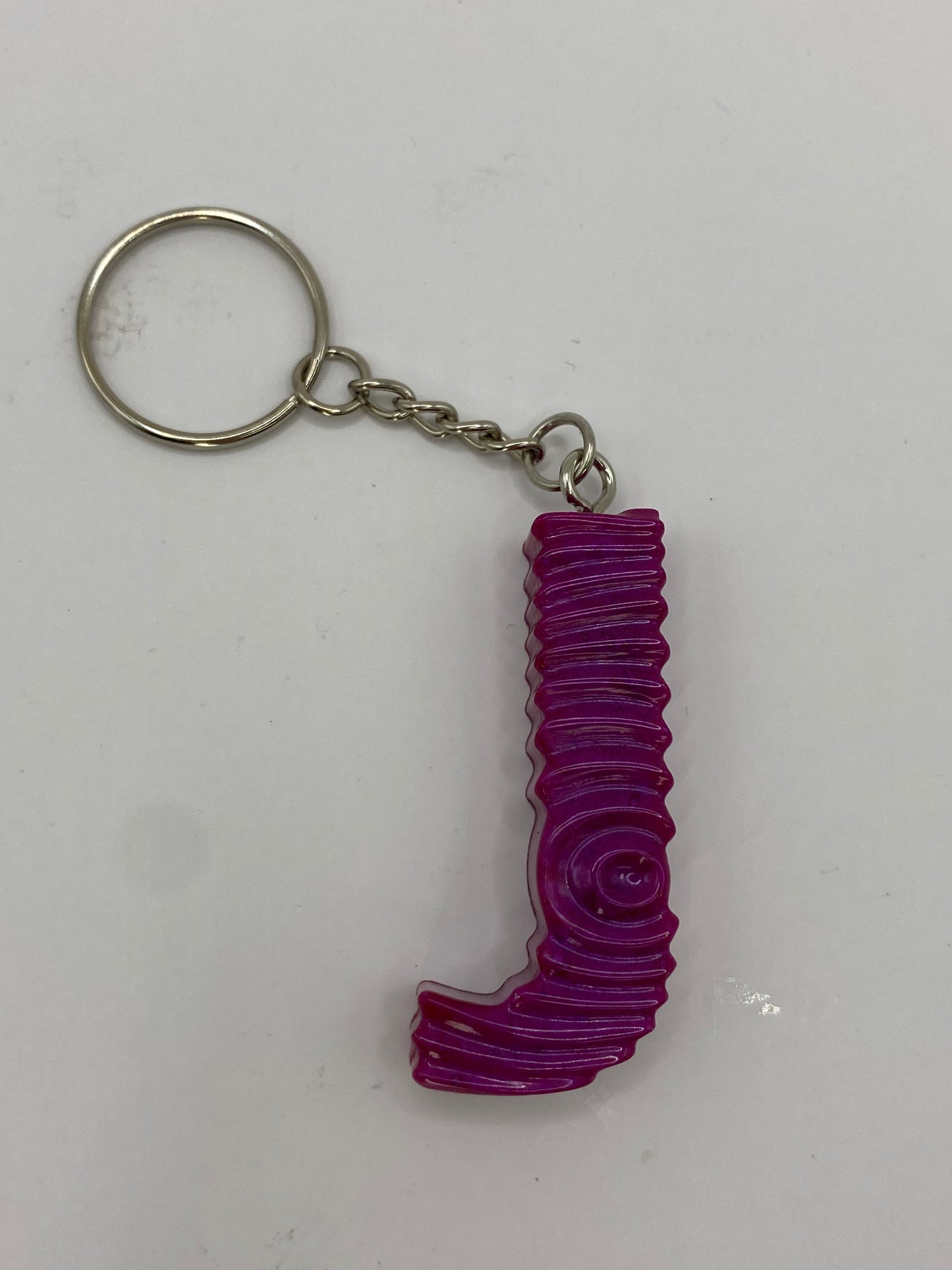 Solid Color Ripple Letter Keychains