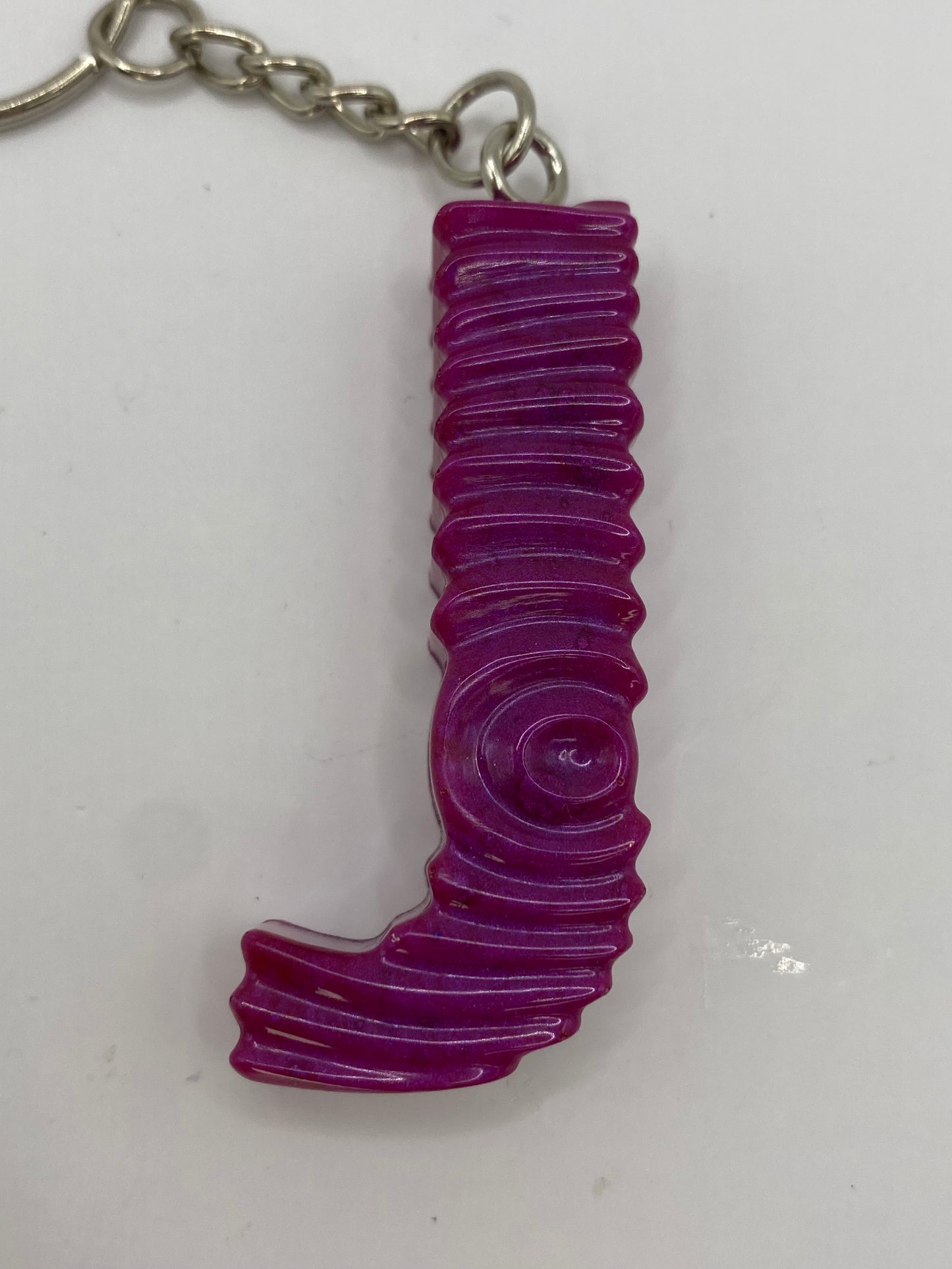 Solid Color Ripple Letter Keychains