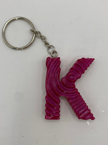 Solid Color Ripple Letter Keychains