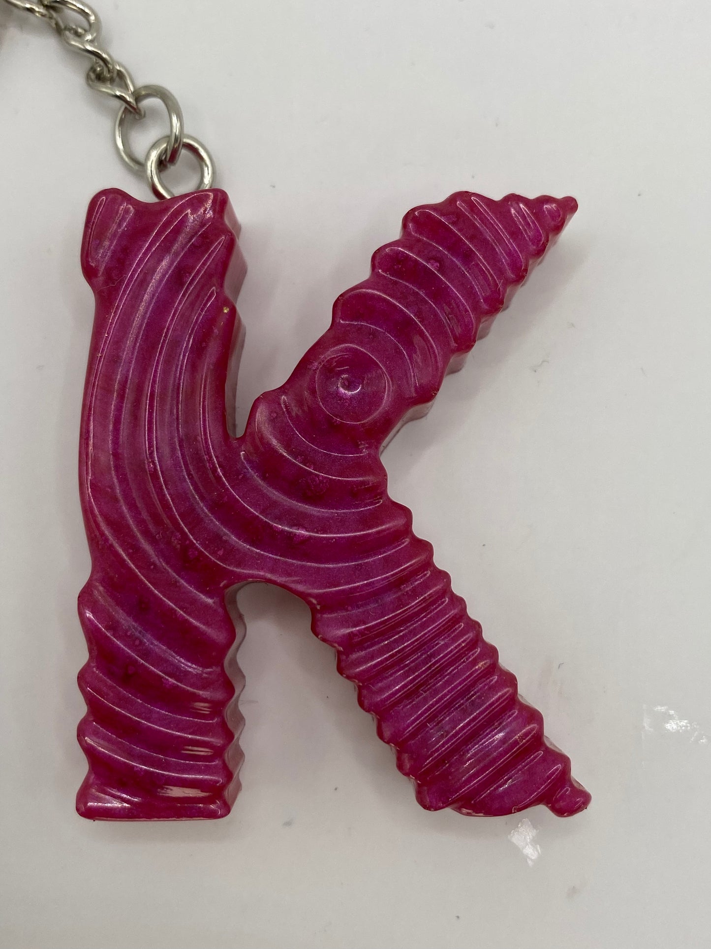 Solid Color Ripple Letter Keychains