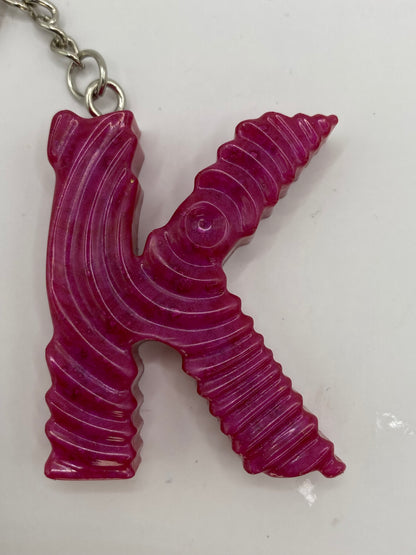 Solid Color Ripple Letter Keychains