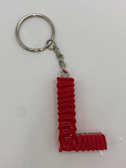 Solid Color Ripple Letter Keychains
