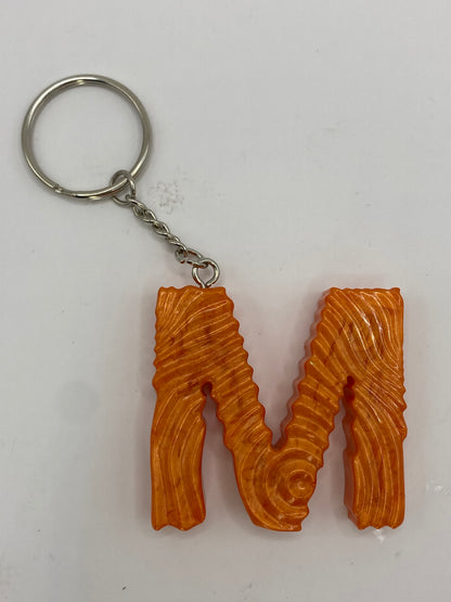 Solid Color Ripple Letter Keychains