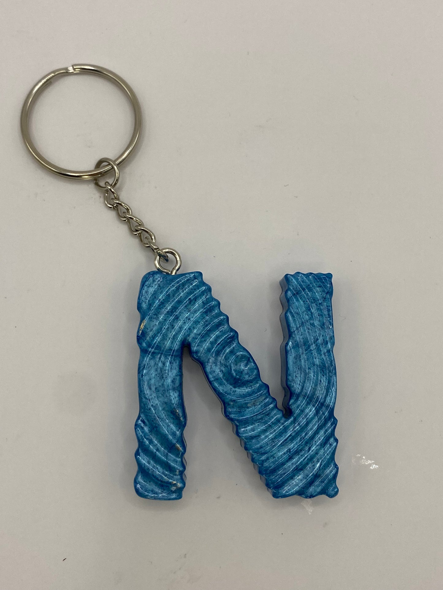 Solid Color Ripple Letter Keychains