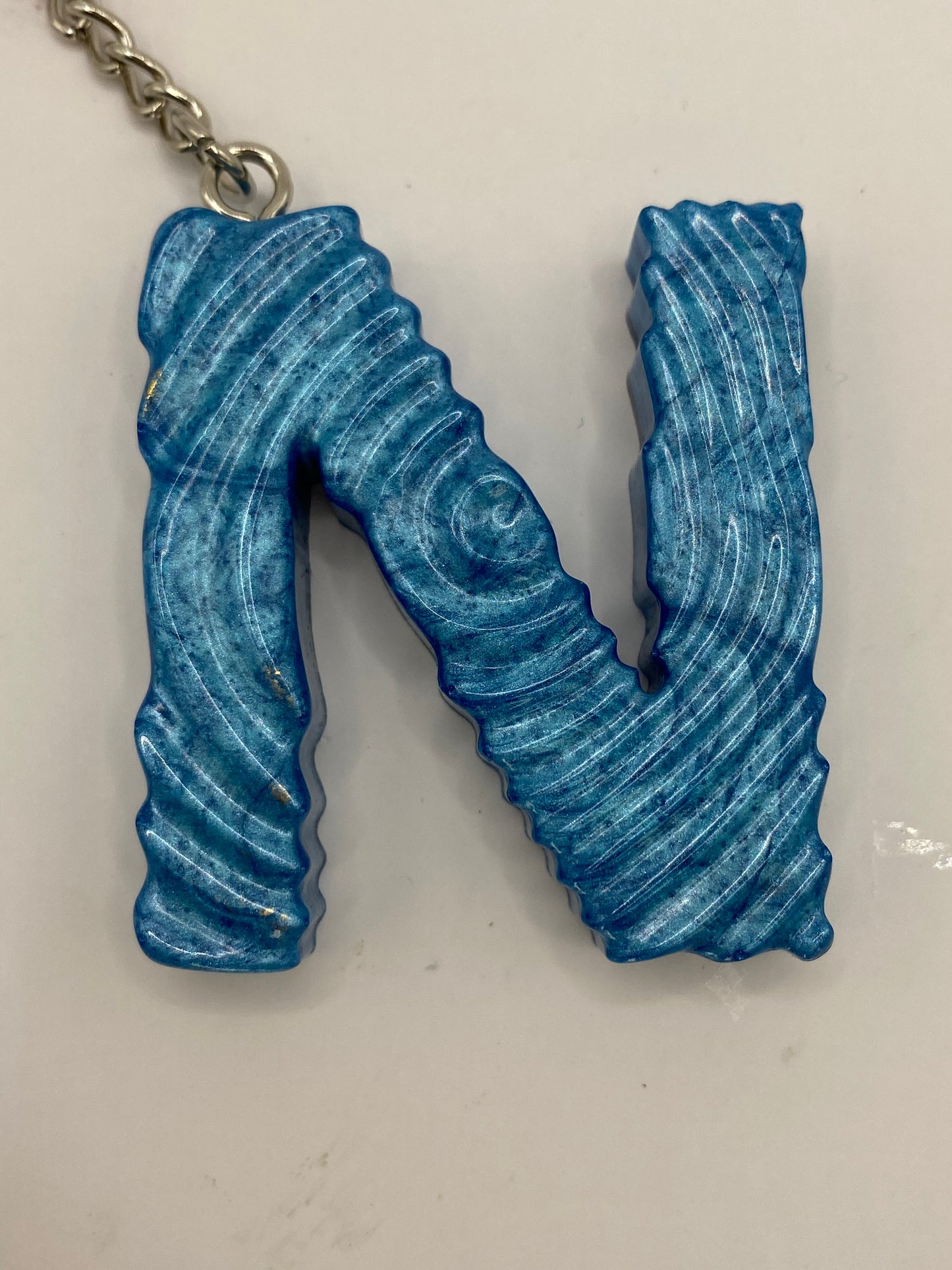 Solid Color Ripple Letter Keychains