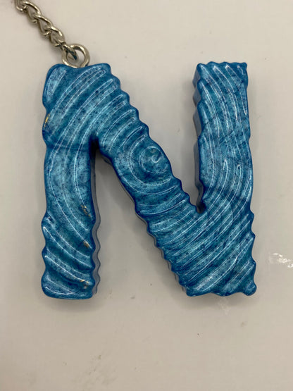 Solid Color Ripple Letter Keychains