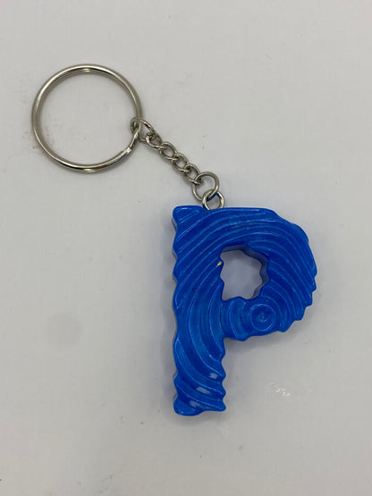 Solid Color Ripple Letter Keychains