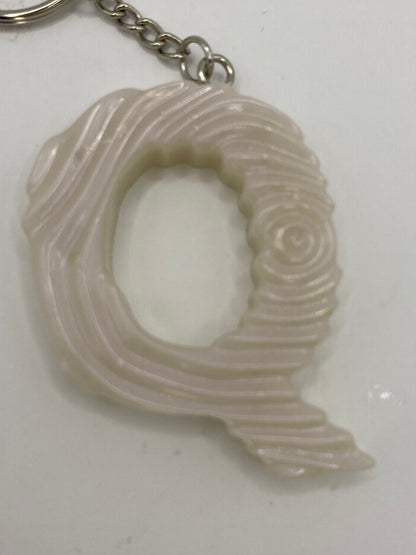 Solid Color Ripple Letter Keychains