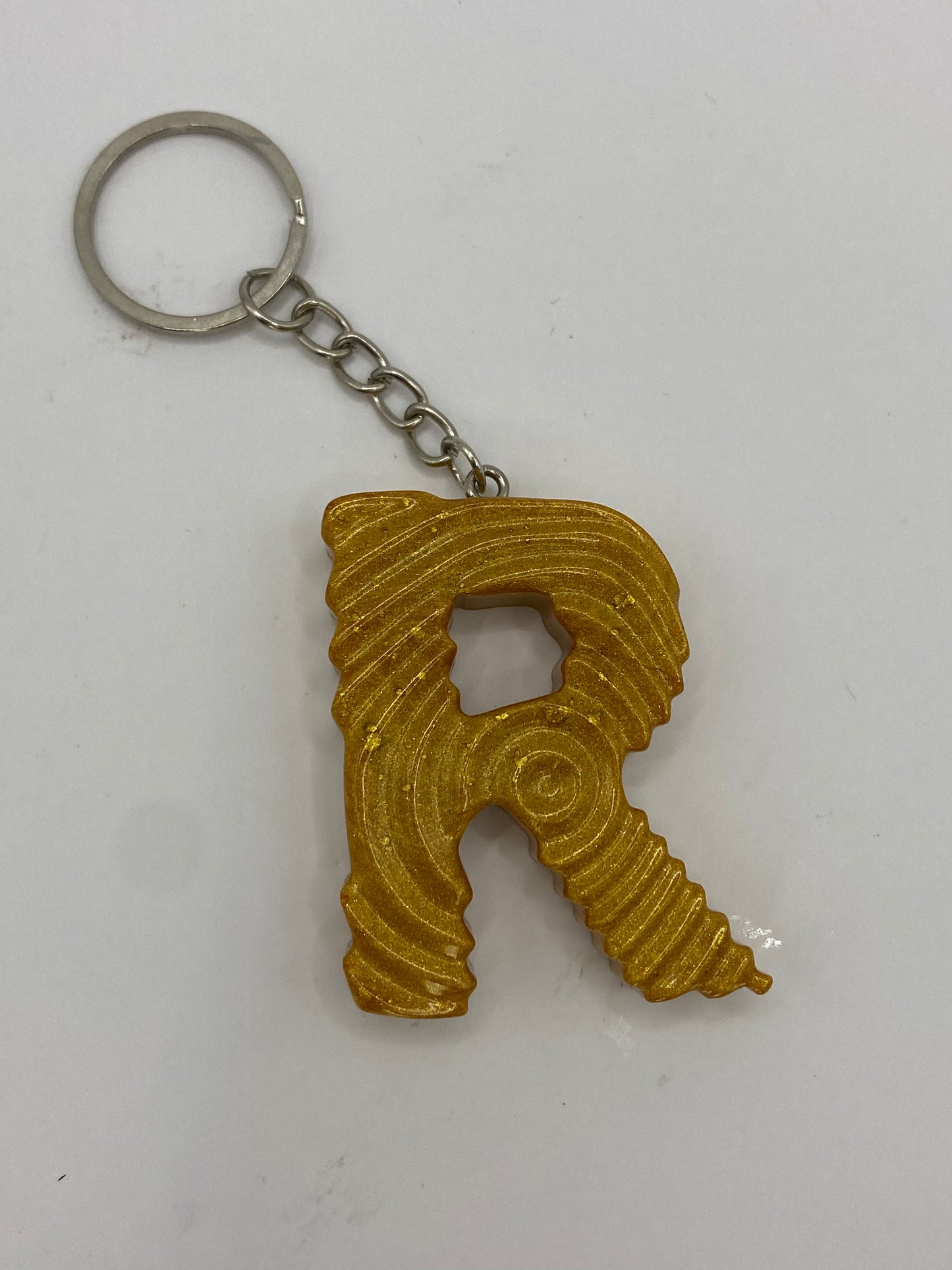 Solid Color Ripple Letter Keychains