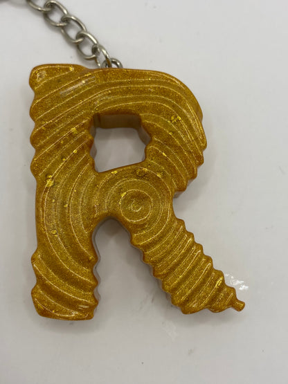 Solid Color Ripple Letter Keychains