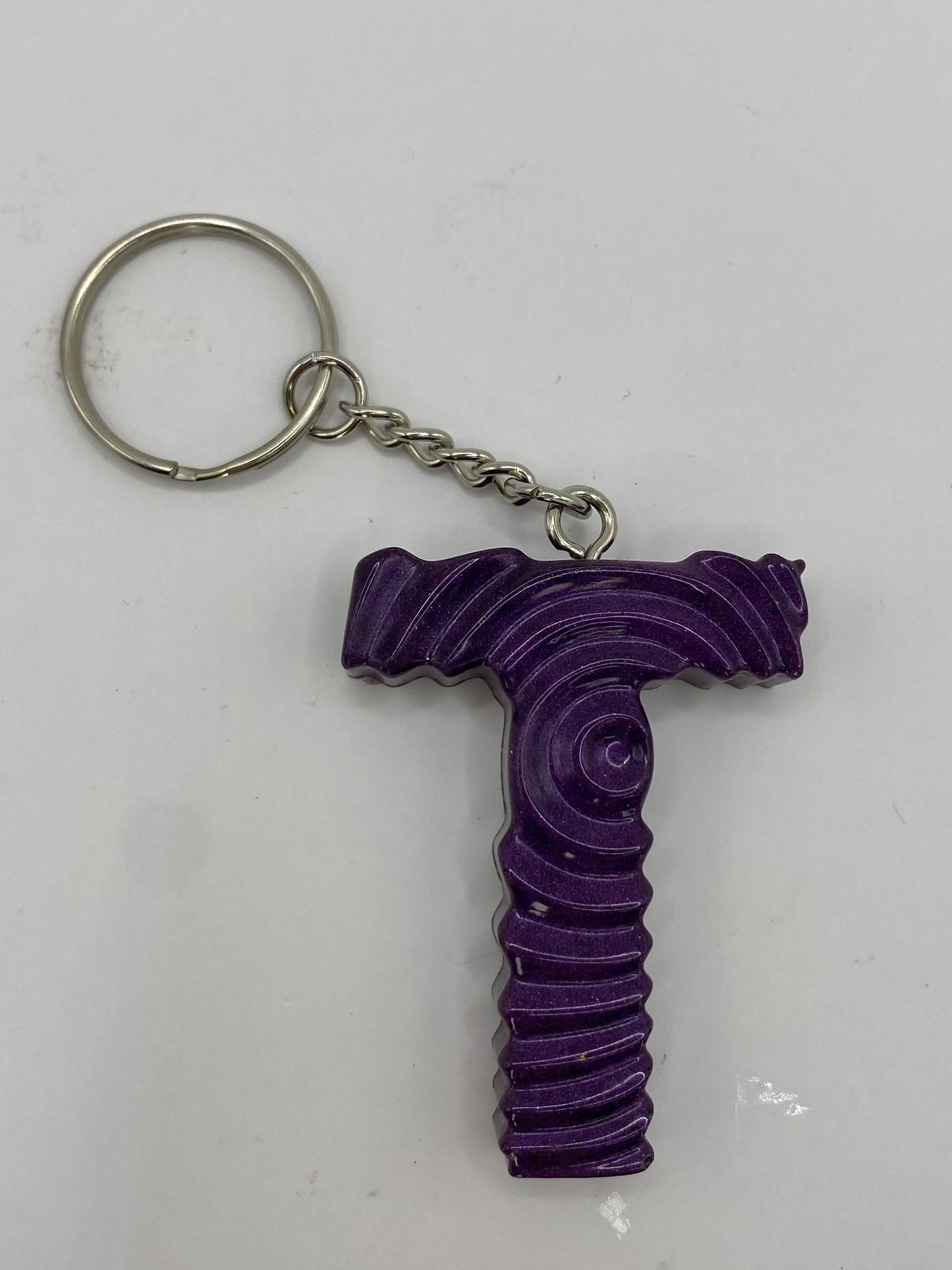 Solid Color Ripple Letter Keychains