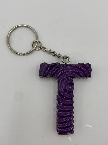 Solid Color Ripple Letter Keychains