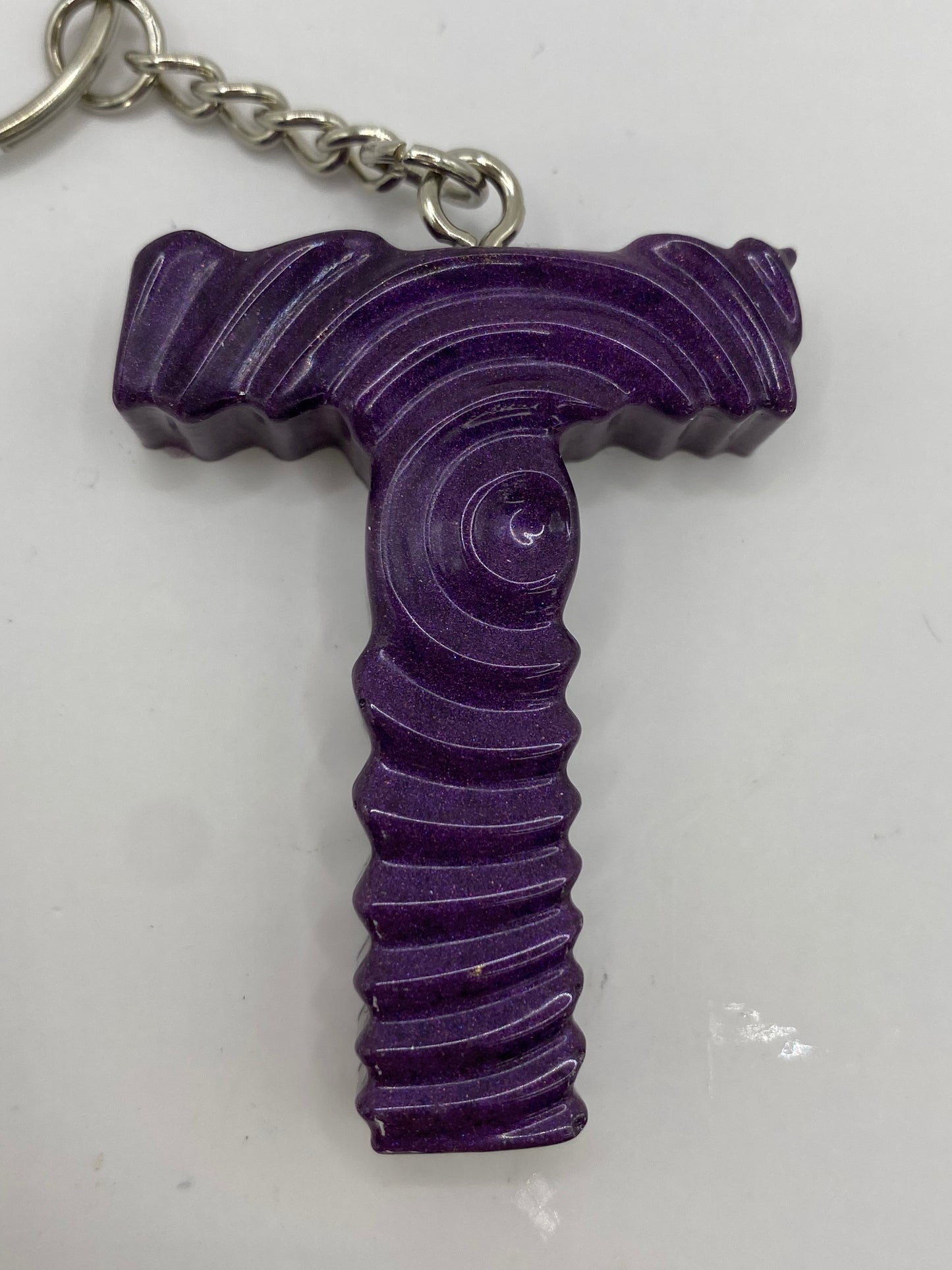 Solid Color Ripple Letter Keychains