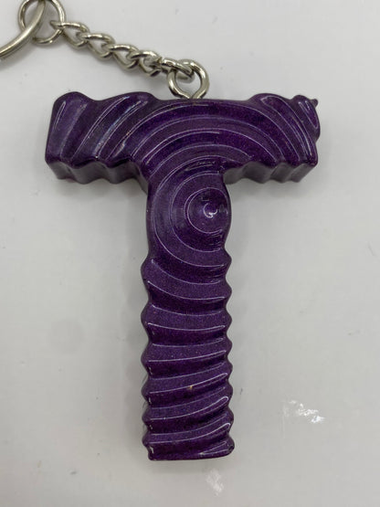 Solid Color Ripple Letter Keychains