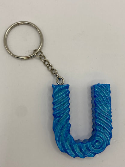 Solid Color Ripple Letter Keychains