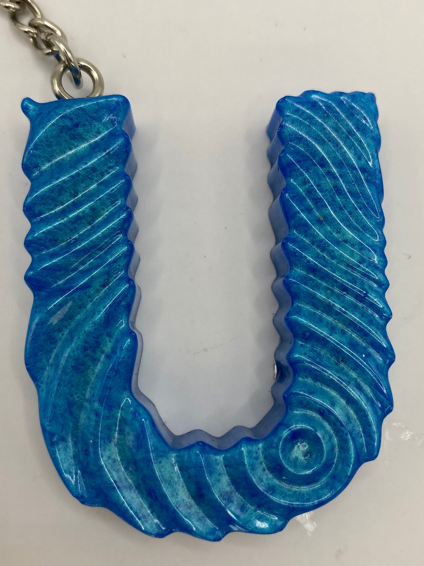 Solid Color Ripple Letter Keychains