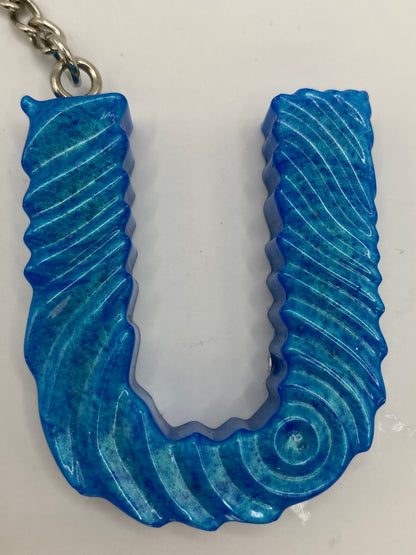 Solid Color Ripple Letter Keychains