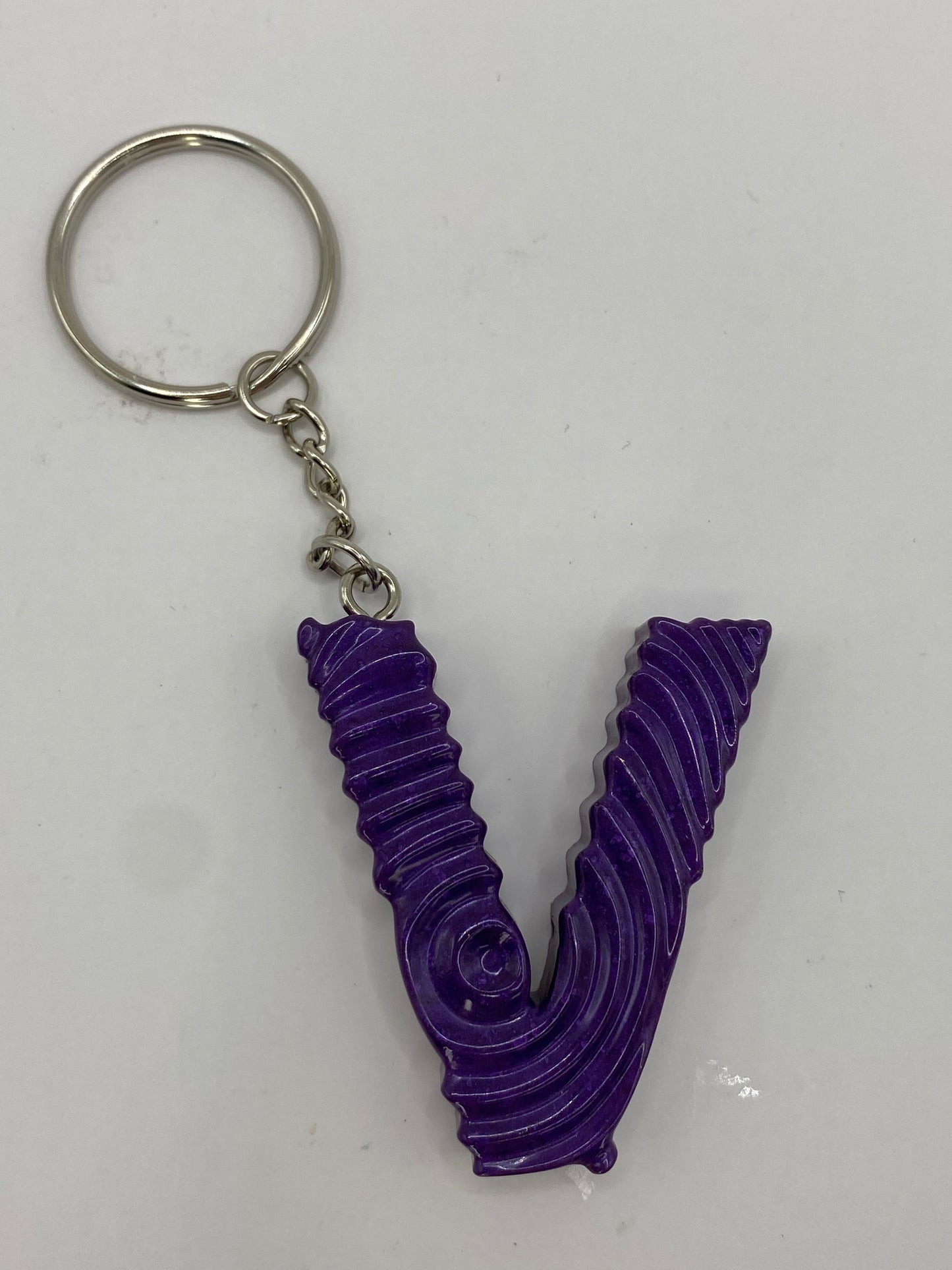 Solid Color Ripple Letter Keychains