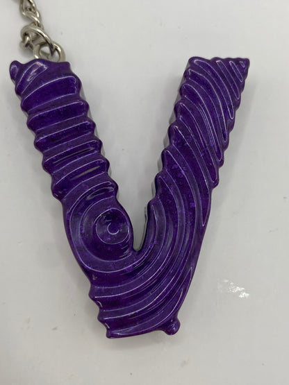 Solid Color Ripple Letter Keychains