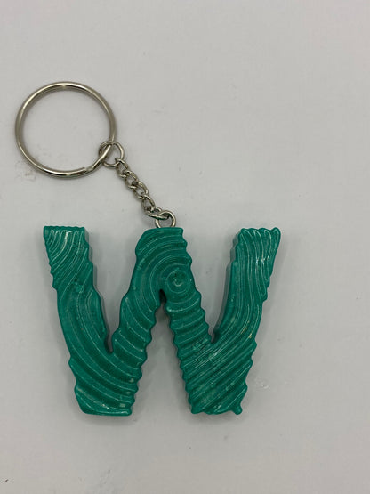 Solid Color Ripple Letter Keychains