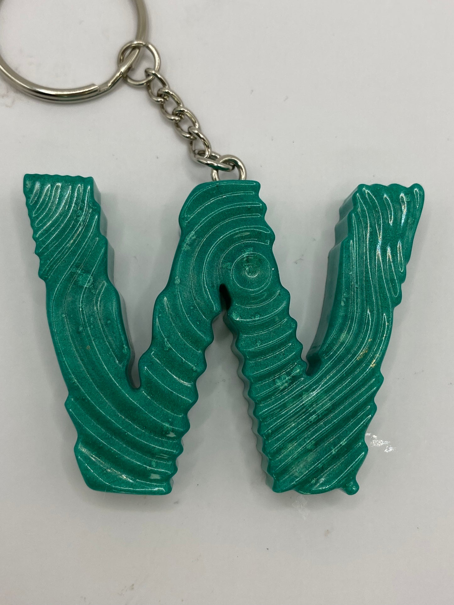 Solid Color Ripple Letter Keychains