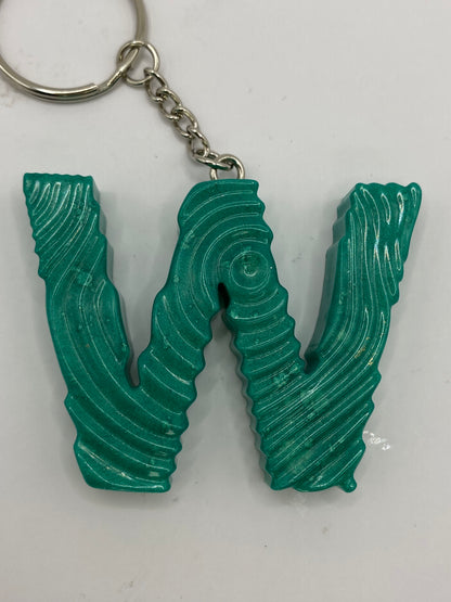 Solid Color Ripple Letter Keychains
