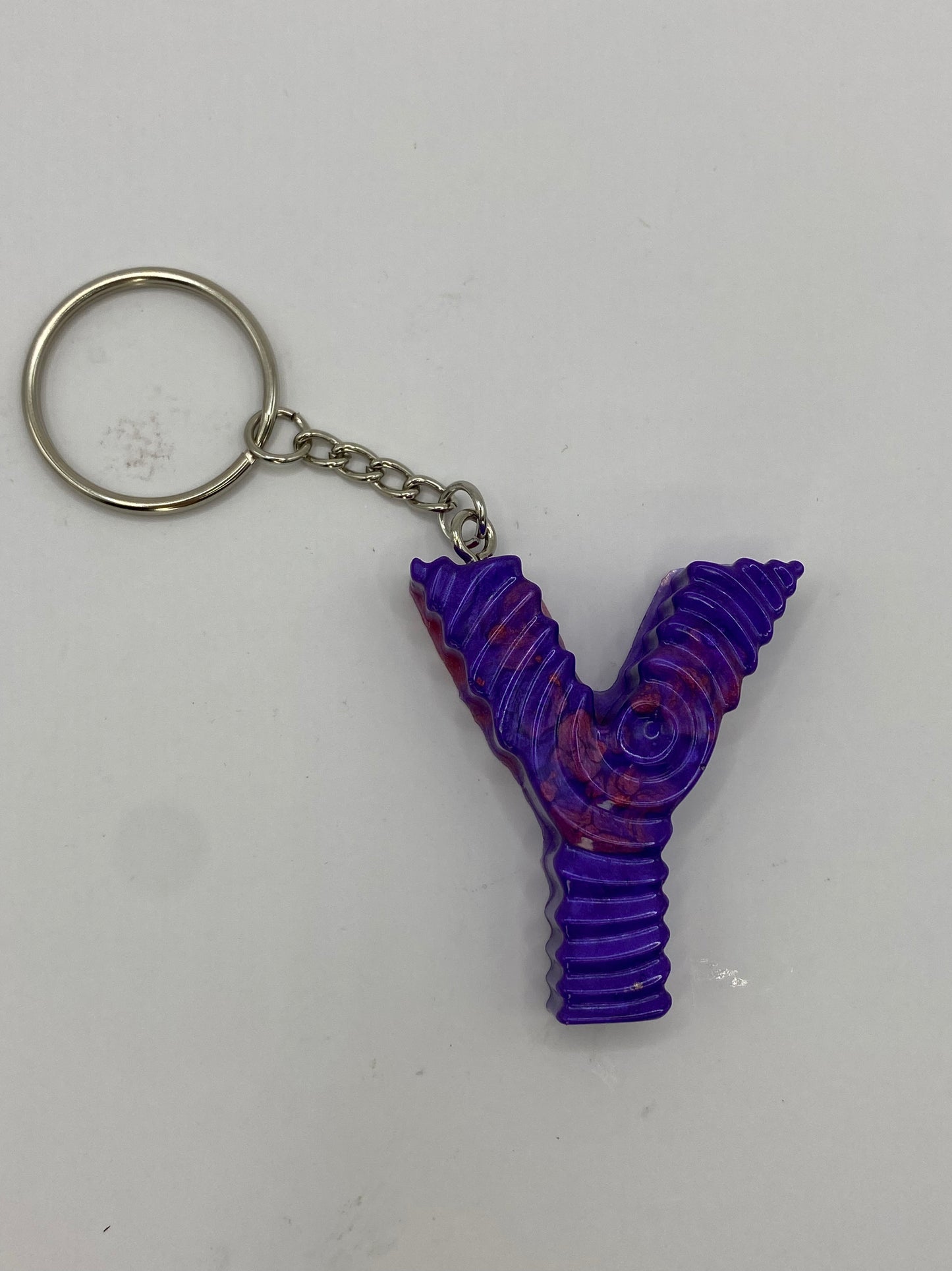Solid Color Ripple Letter Keychains