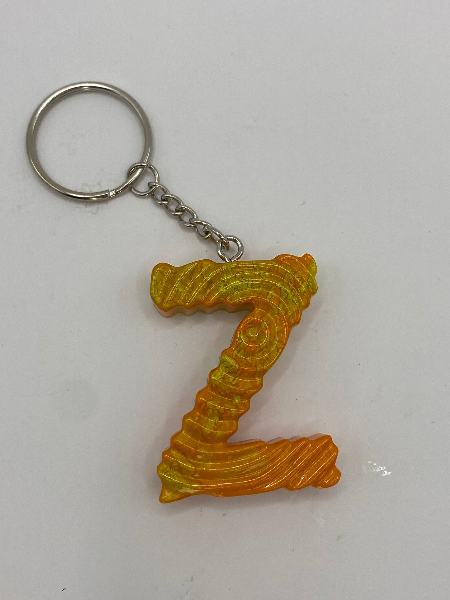 Solid Color Ripple Letter Keychains