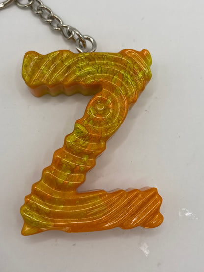 Solid Color Ripple Letter Keychains