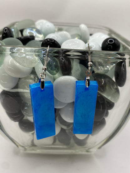 Sky Blue Rectangle Earrings