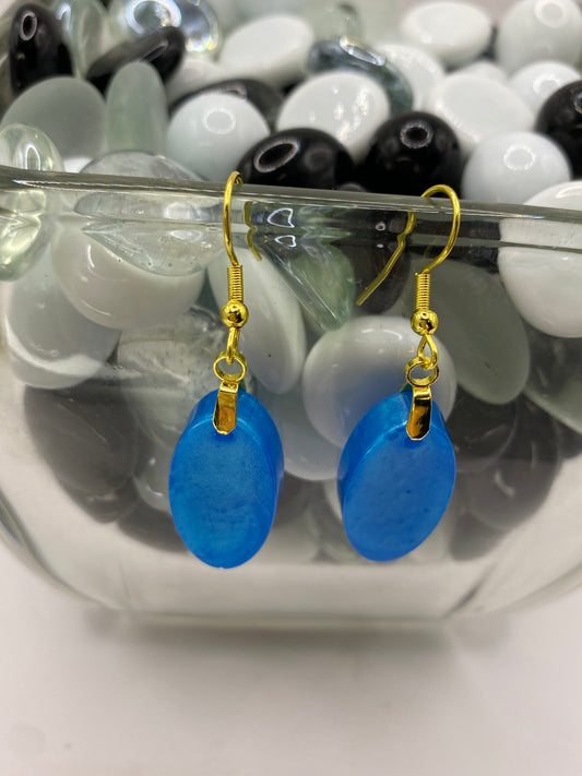 Sky Blue Oval Earrings