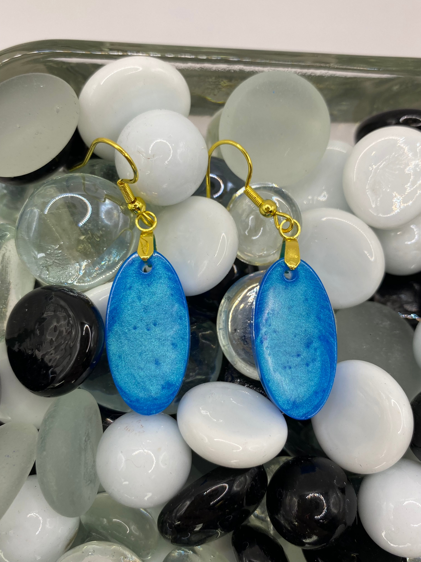 Sky Blue Oval Earrings