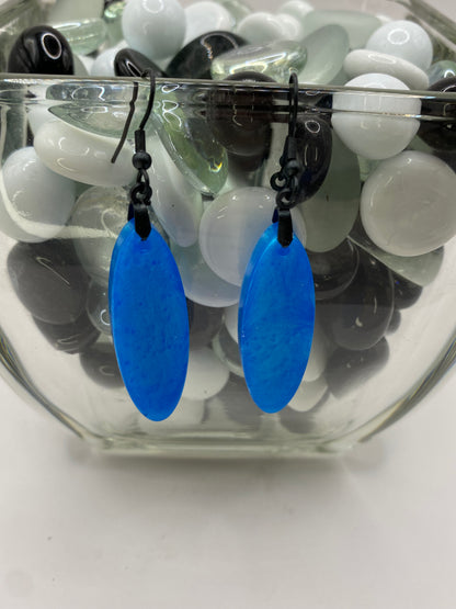 Sky Blue Oval Earrings