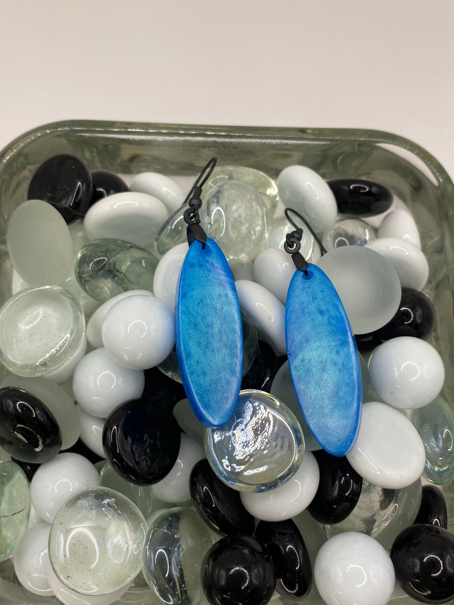 Sky Blue Oval Earrings