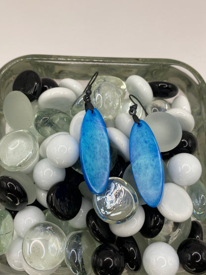 Sky Blue Oval Earrings