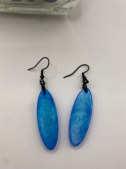 Sky Blue Oval Earrings