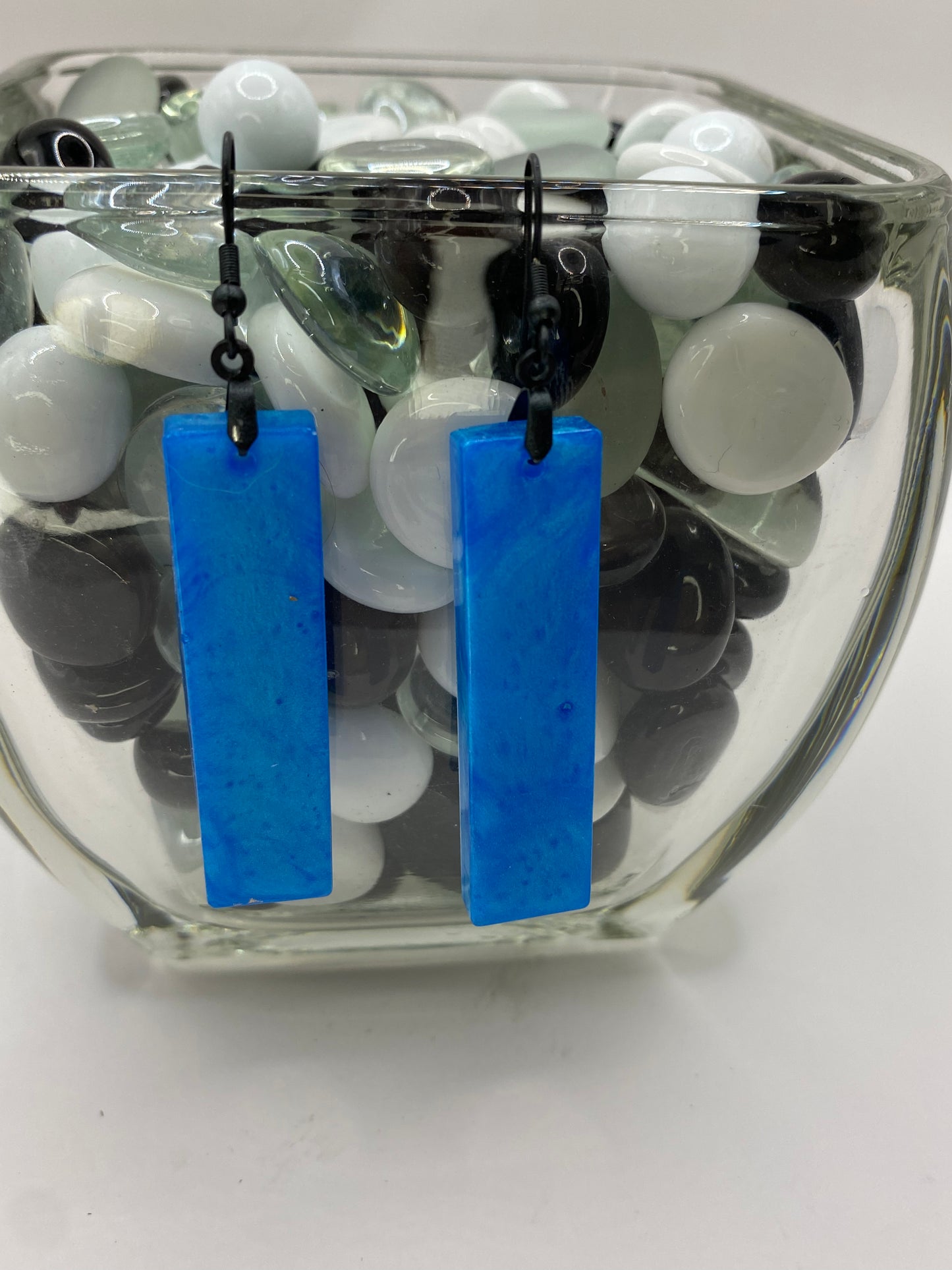 Sky Blue Rectangle Earrings