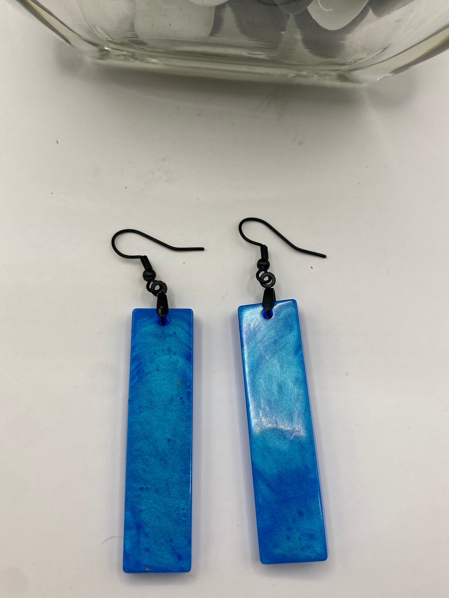 Sky Blue Rectangle Earrings