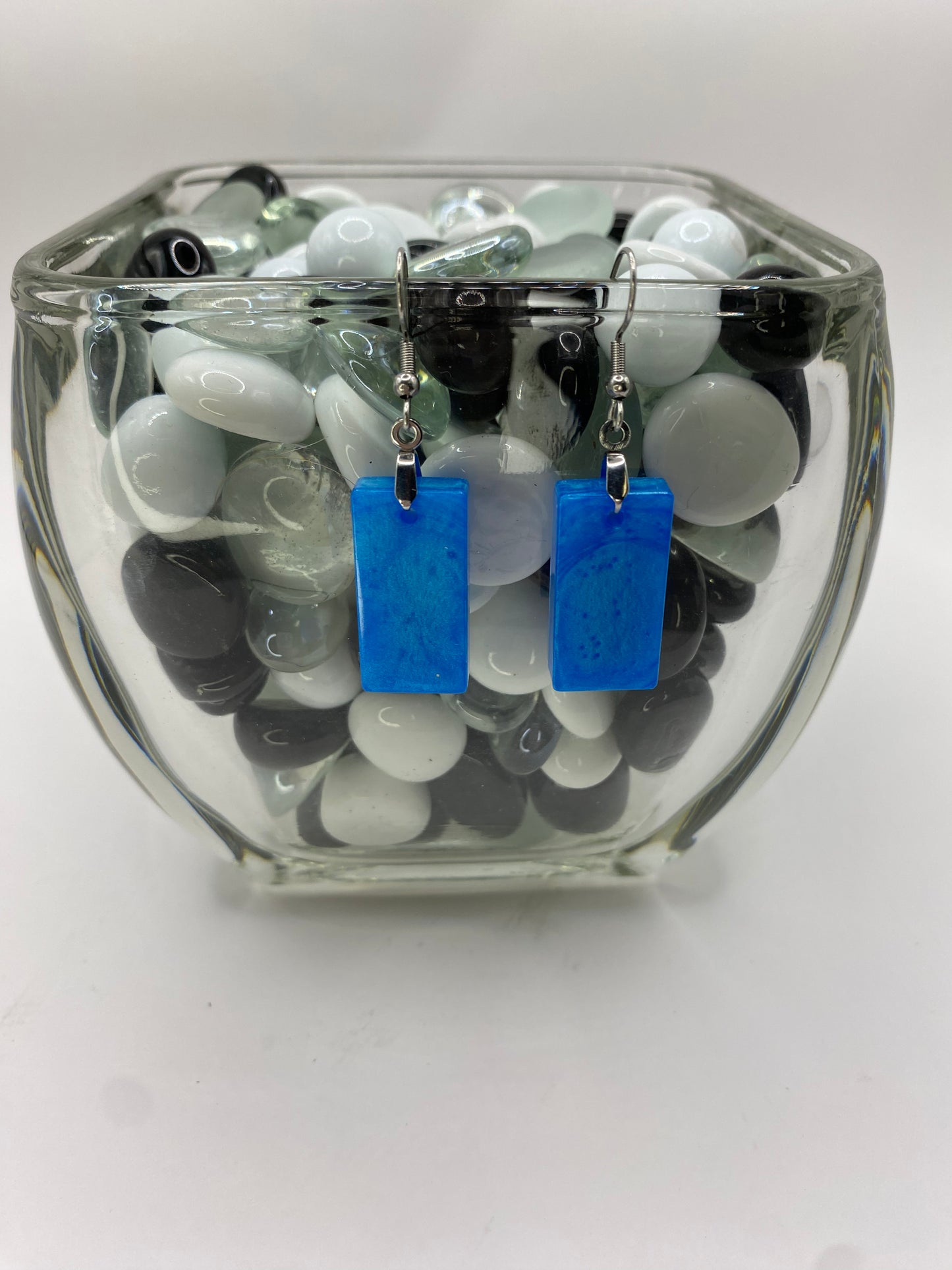 Sky Blue Rectangle Earrings