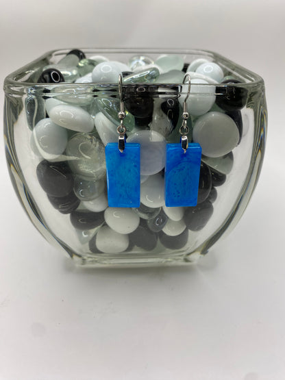 Sky Blue Rectangle Earrings